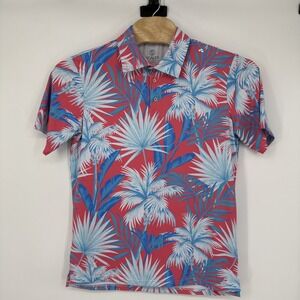 Scales Gear Mens Tropical Palm City Leaf Performance Polo Vibrant Coastal Golf M